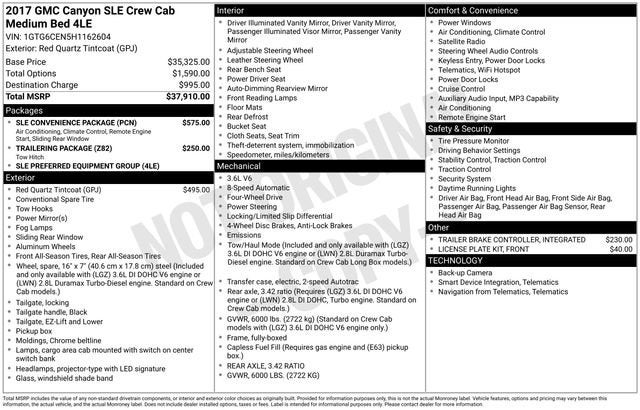 2017 GMC Canyon SLE1