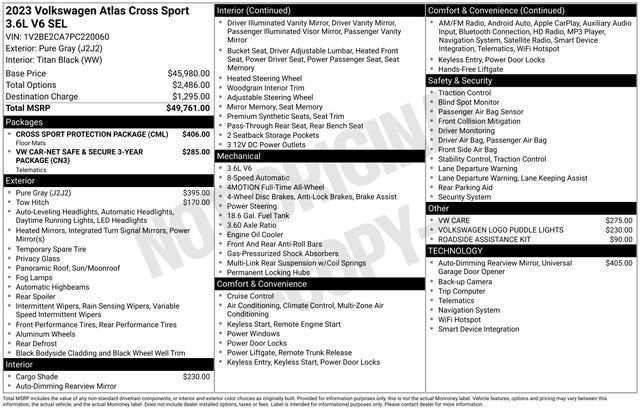 2023 Volkswagen Atlas Cross Sport 3.6L V6 SEL