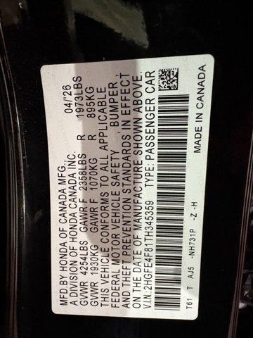 2026 Honda Civic Hybrid Sport Touring