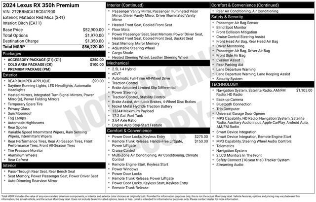 2024 Lexus RX 350h Premium