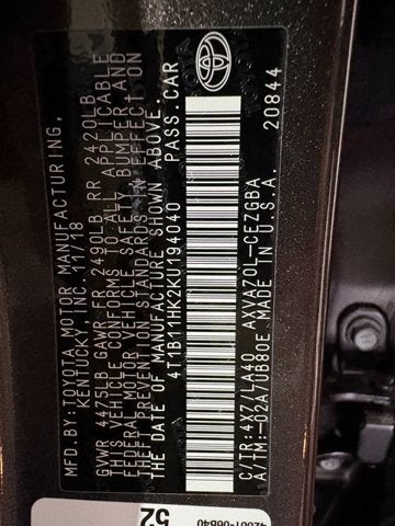 2019 Toyota Camry XLE