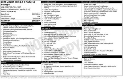 2025 Mazda Mazda CX-5 2.5 S Preferred Package