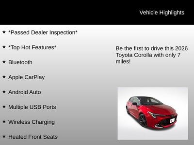 2026 Toyota Corolla Hatchback XSE