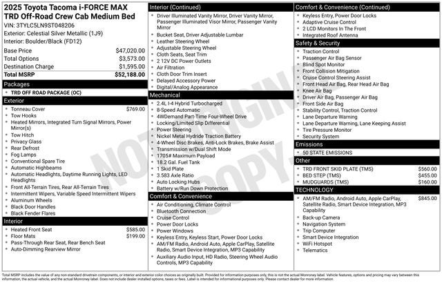 2025 Toyota Tacoma i-FORCE MAX Tacoma TRD Off-Road