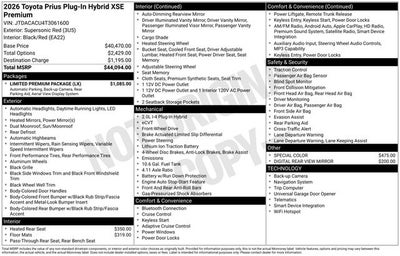 2026 Toyota Prius Plug-in Hybrid XSE Premium