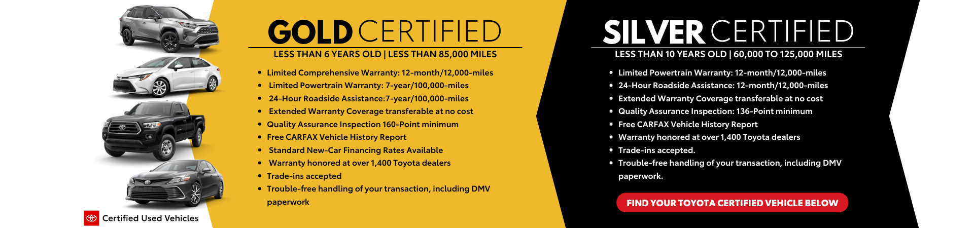Toyota Certified Used Vehicle Specials